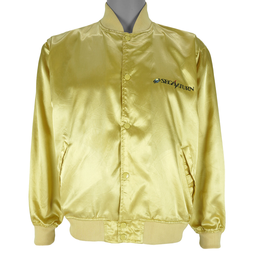 Vintage - SEGA Saturn Virtua Fighter Gold Satin Jacket 1990s Large Vintage Retro