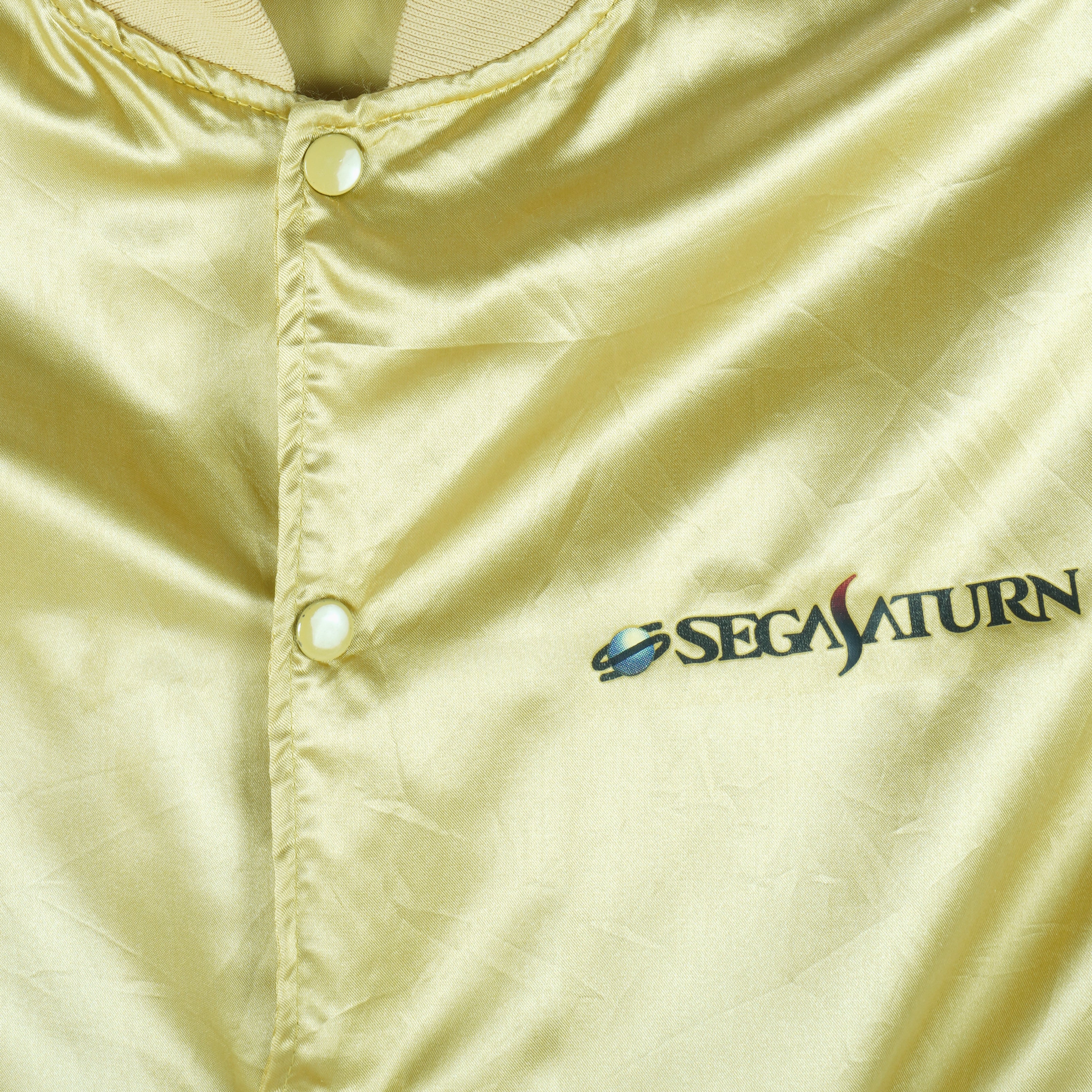 Vintage - SEGA Saturn Virtua Fighter Gold Satin Jacket 1990s Large Vintage Retro