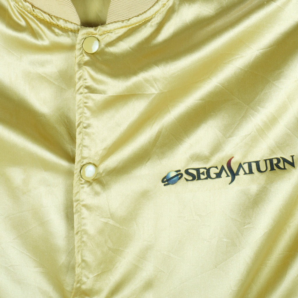 Vintage - SEGA Saturn Virtua Fighter Gold Satin Jacket 1990s Large Vintage Retro