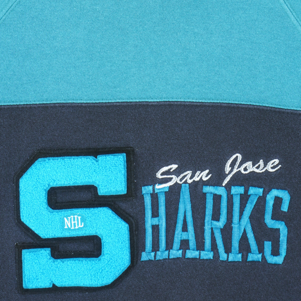 Vintage NHL (Nutmeg) - San Jose Sharks Embroidered Sweatshirt 1990s X-Large