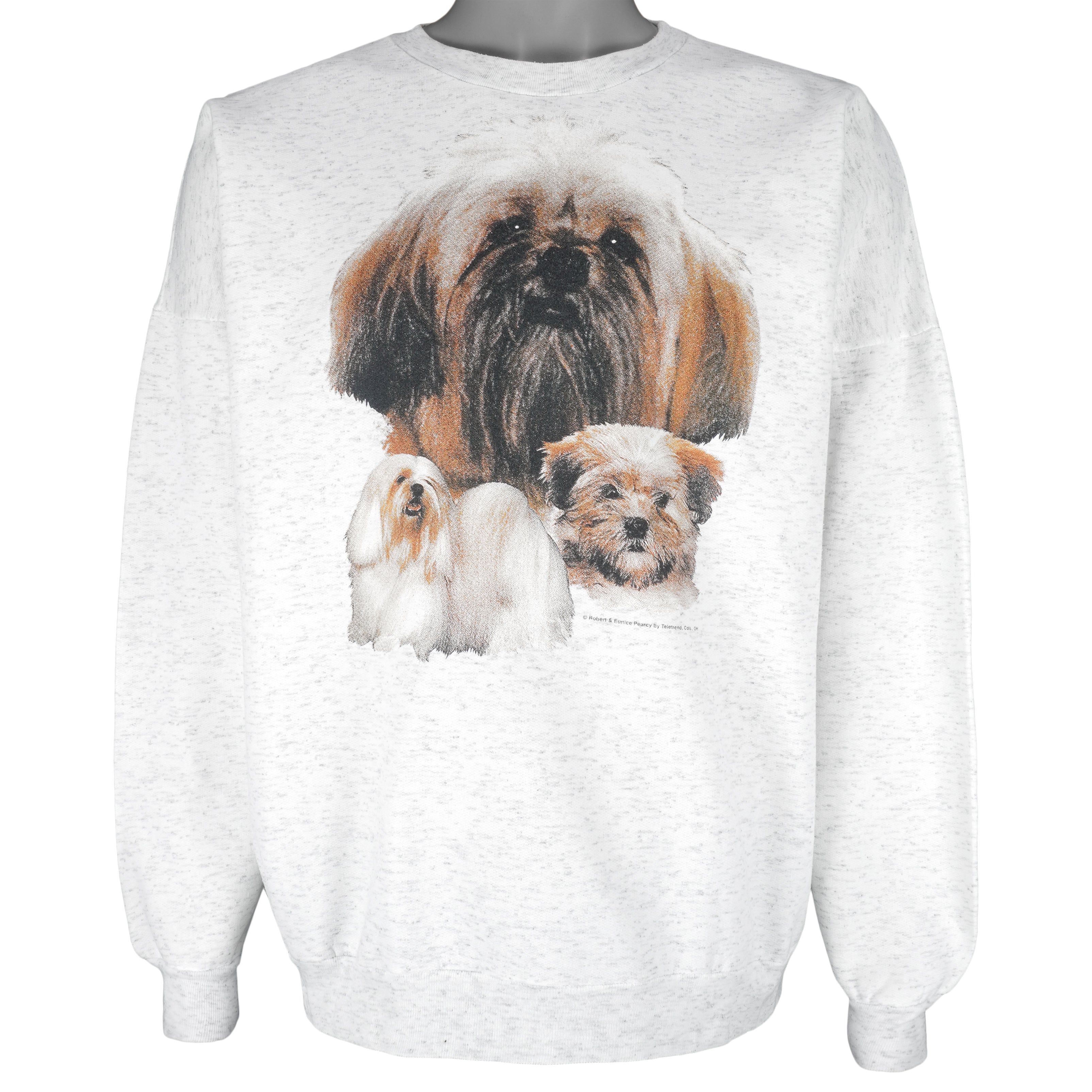 Vintage (JR) - Dogs Breed Havanese Shih Tzu Crew Neck Sweatshirt 1990s Large Vintage Retro