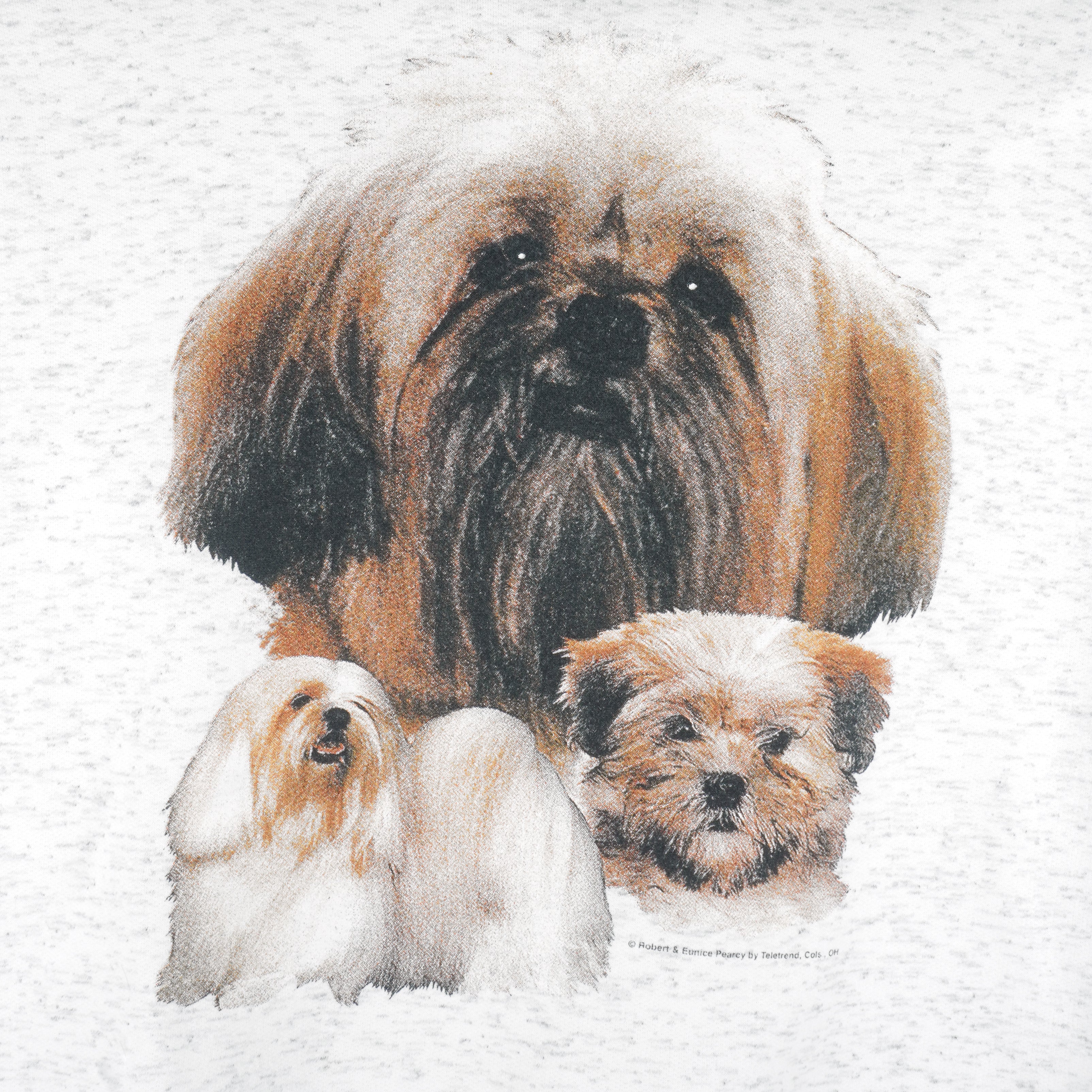 Vintage (JR) - Dogs Breed Havanese Shih Tzu Crew Neck Sweatshirt 1990s Large Vintage Retro