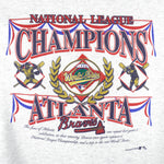 Vintage MLB (Nutmeg) - Atlanta Braves NL Champions Crew Neck Sweatshirt 1992 Large