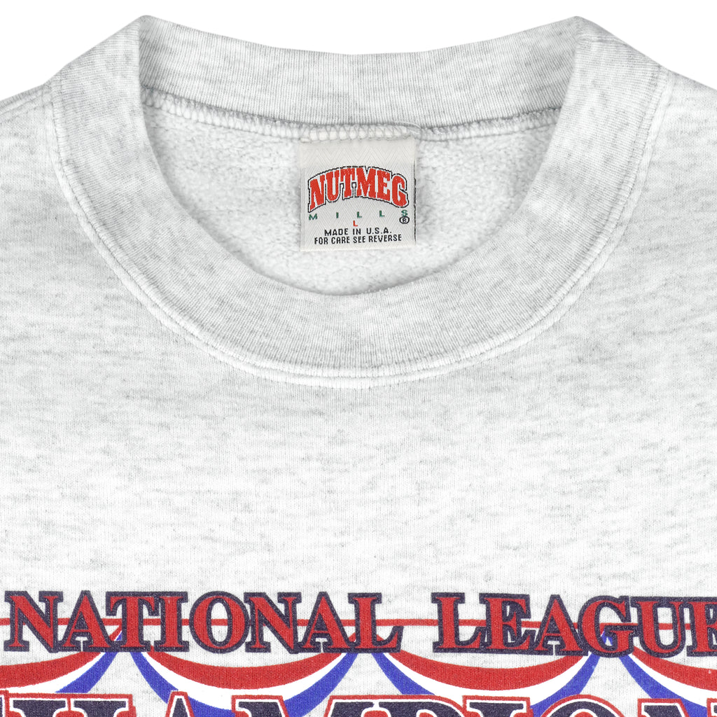 Vintage MLB (Nutmeg) - Atlanta Braves NL Champions Crew Neck Sweatshirt 1992 Large