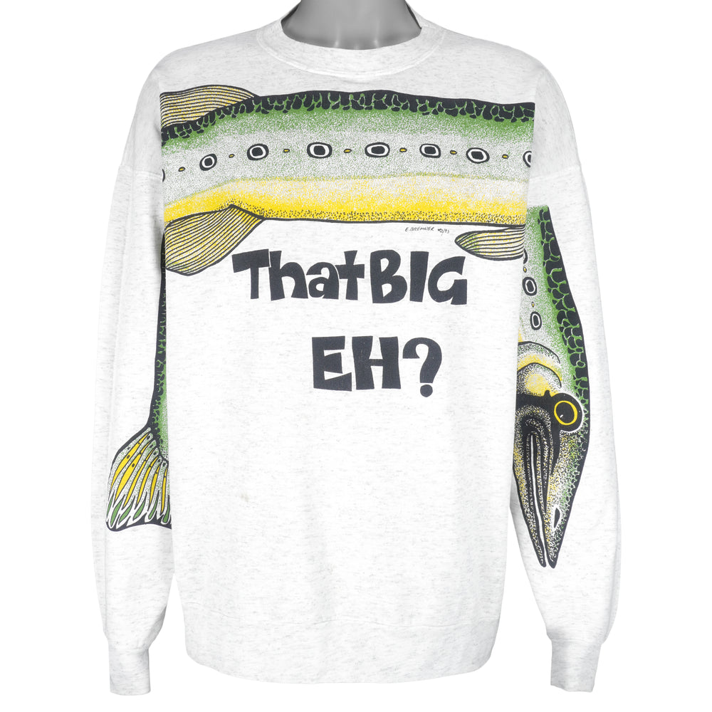 Vintage - That Big Eh? Fish By E.Bremner Crew Neck Sweatshirt 1993 X-Large Vintage Retro
