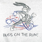 Looney Tunes - Bugs Bunny On The Run! Crew Neck Sweatshirt 1990s Large Vintage Retro