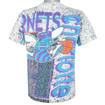 NBA (Magic Johnson T's) - Charlotte Hornets All Over Print T-Shirt 1990s Small Vintage Retro Basketball