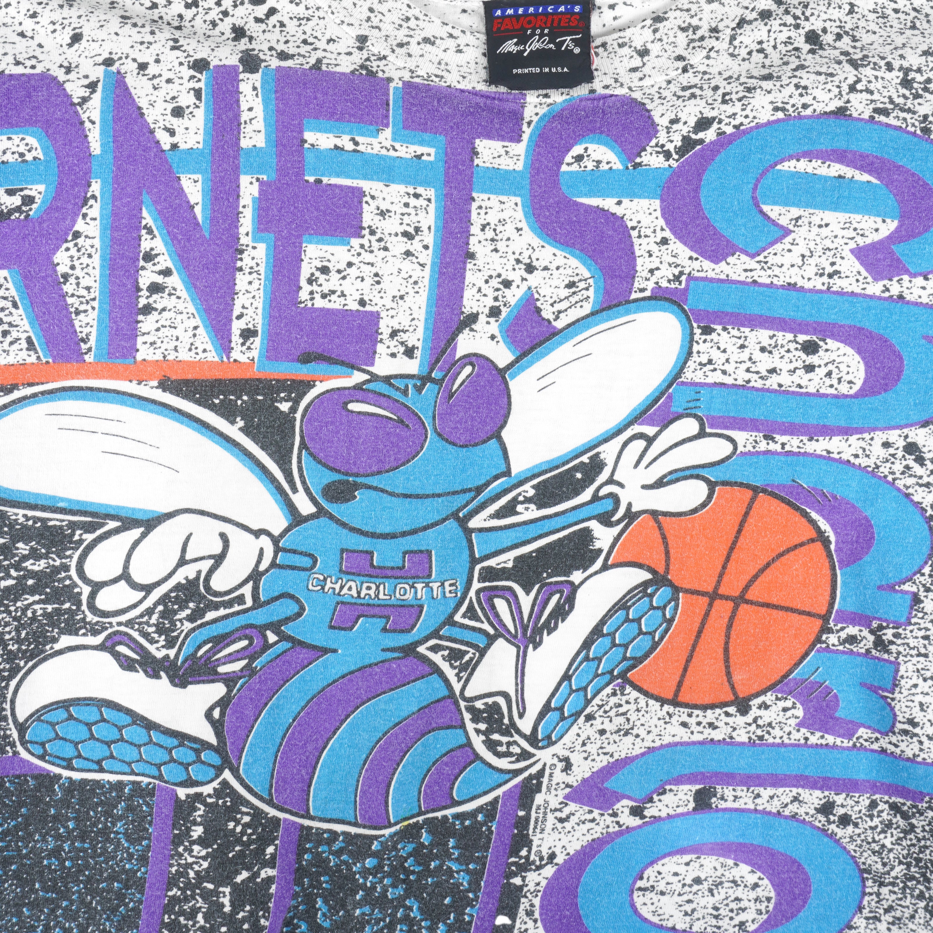 Vintage 90s Charlotte HORNETS Basketball Jersey Johnson Nba 40 