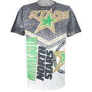 NHL (Magic Johnson T's) - Minnesota North Stars All Over Print T-Shirt 1991 X-Large Vintage Retro Hockey