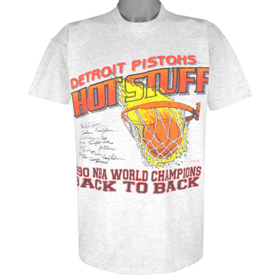 NBA (America's Finest) - Detroit Pistons Hot Stuff World Champions T-Shirt 1990 Large