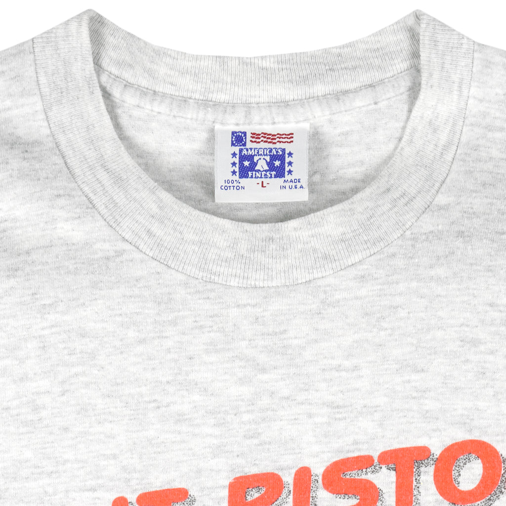 NBA (America's Finest) - Detroit Pistons Hot Stuff World Champions T-Shirt 1990 Large Vintage Retro Basketball