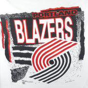 NBA (Magic Johnson T's) - Portland Blazers Single Stitch T-Shirt 1990s X-Large Vintage Retro Basketball