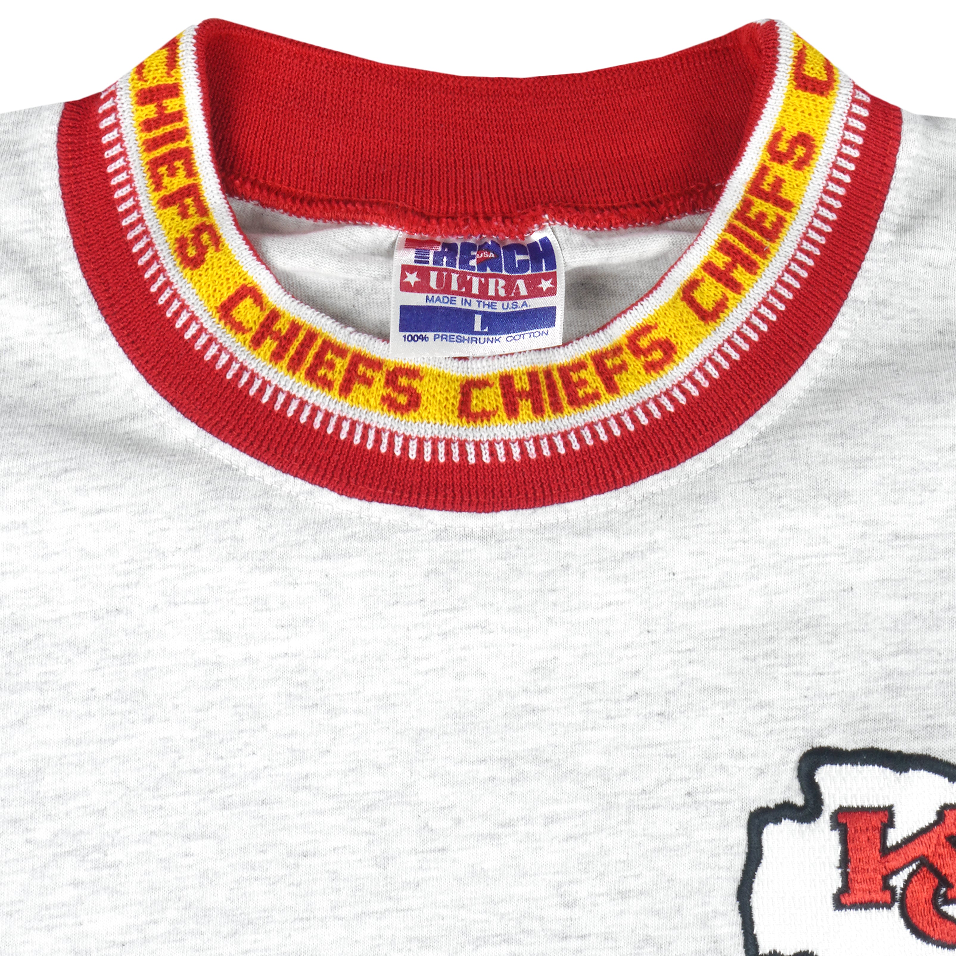 NFL (Trench) - Kansas City Chiefs Football T-Shirt 1990s Large Vintage Retro Football