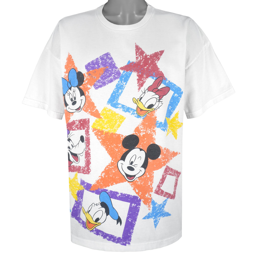 Disney - Mickey Minnie Donald & Goofy Single Stitch T-Shirt 1990s X-Large Vintage Retro