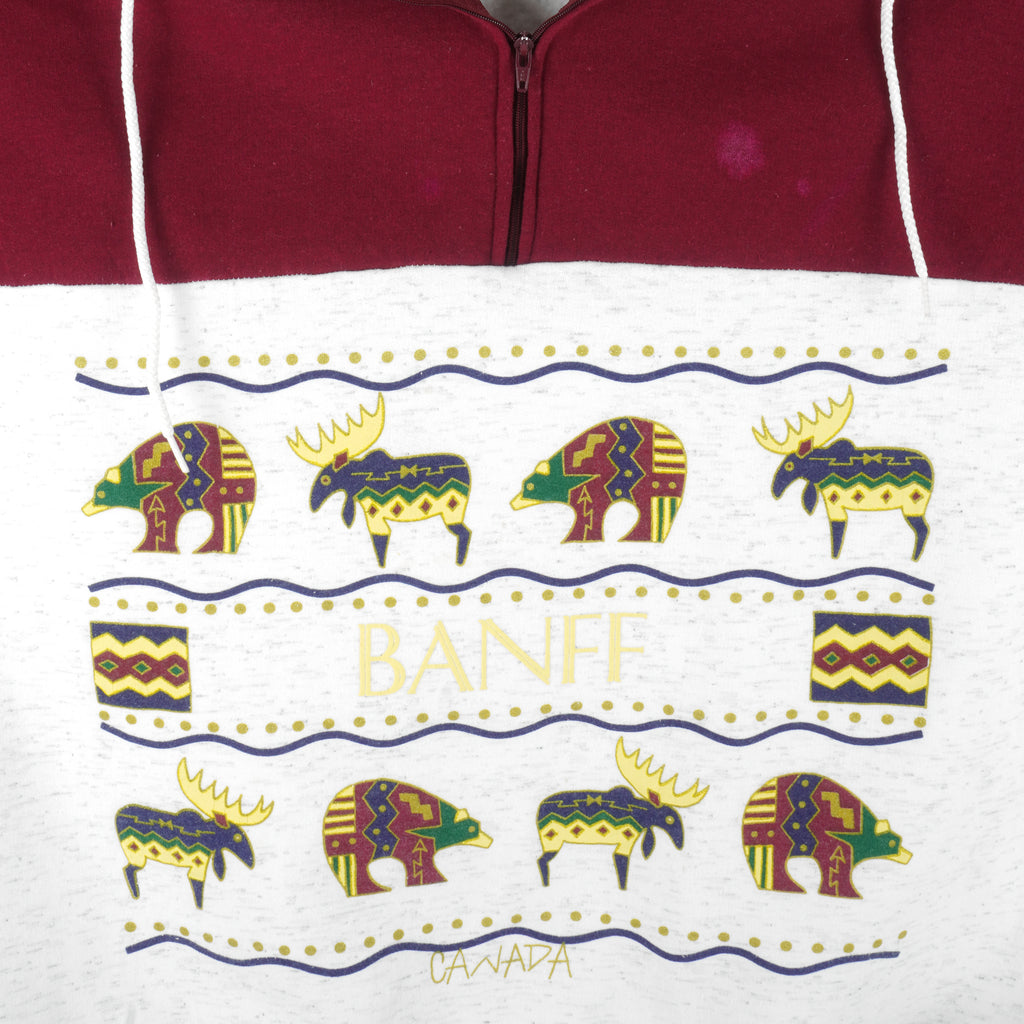 Vintage (Fabec) - Banff Canada 1/4 Zip Sweatshirt 1990s Large Vintage Retro
