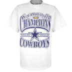 NFL (Logo 7) - Dallas Cowboys Super Bowl Champions T-Shirt 1996 Large Vintage Retro Football