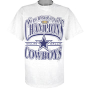 NFL (Logo 7) - Dallas Cowboys Super Bowl Champions T-Shirt 1996 Large Vintage Retro Football