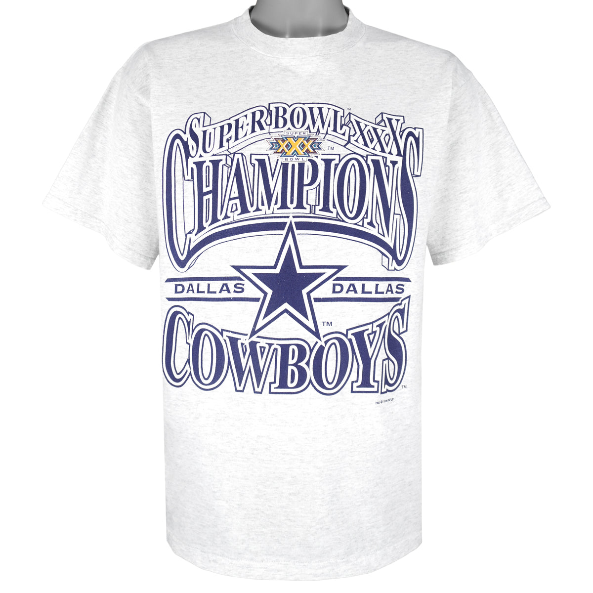 NFL (Logo 7) - Dallas Cowboys Super Bowl Champions T-Shirt 1996 Large Vintage Retro Football