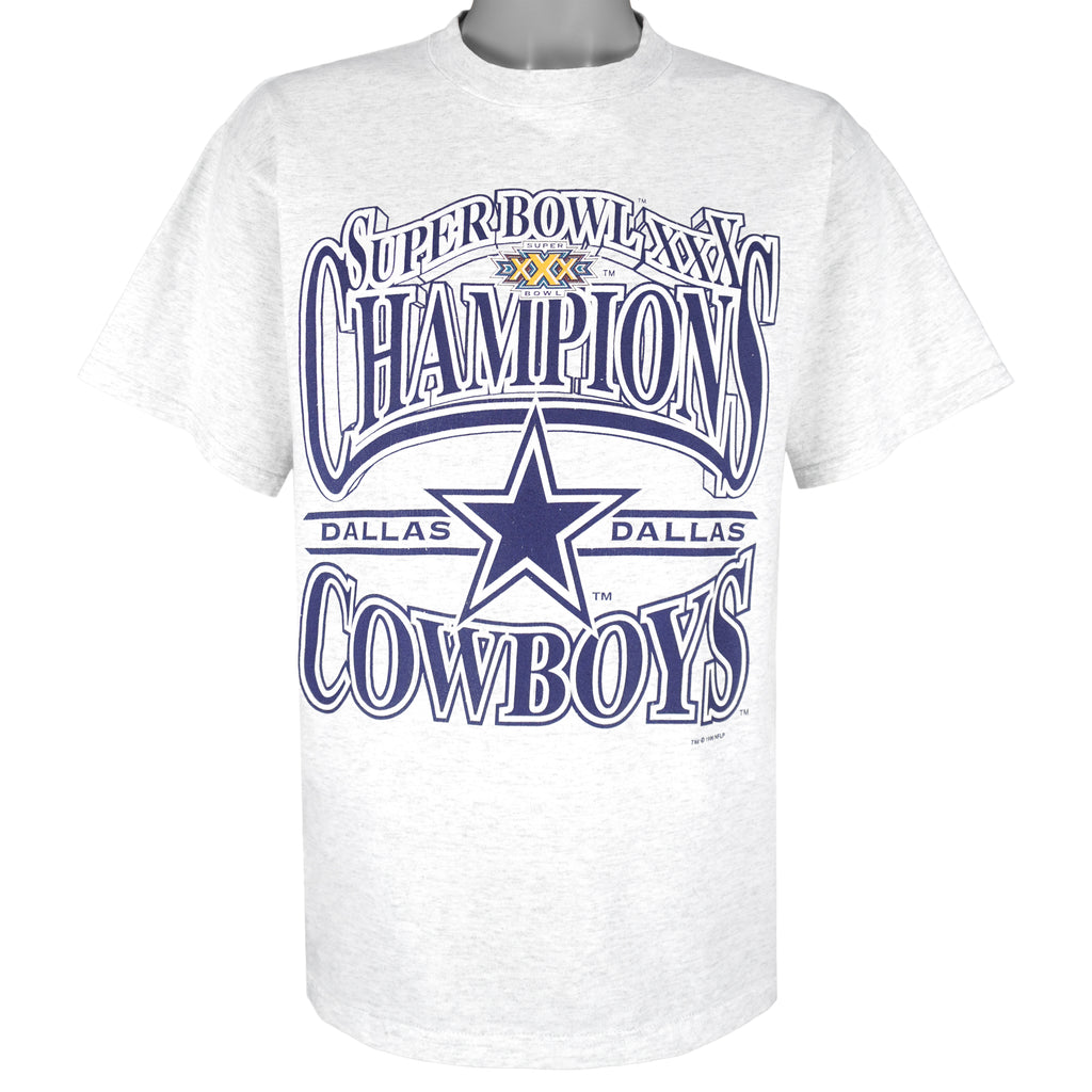 NFL (Logo 7) - Dallas Cowboys Super Bowl Champions T-Shirt 1996 Large Vintage Retro Football