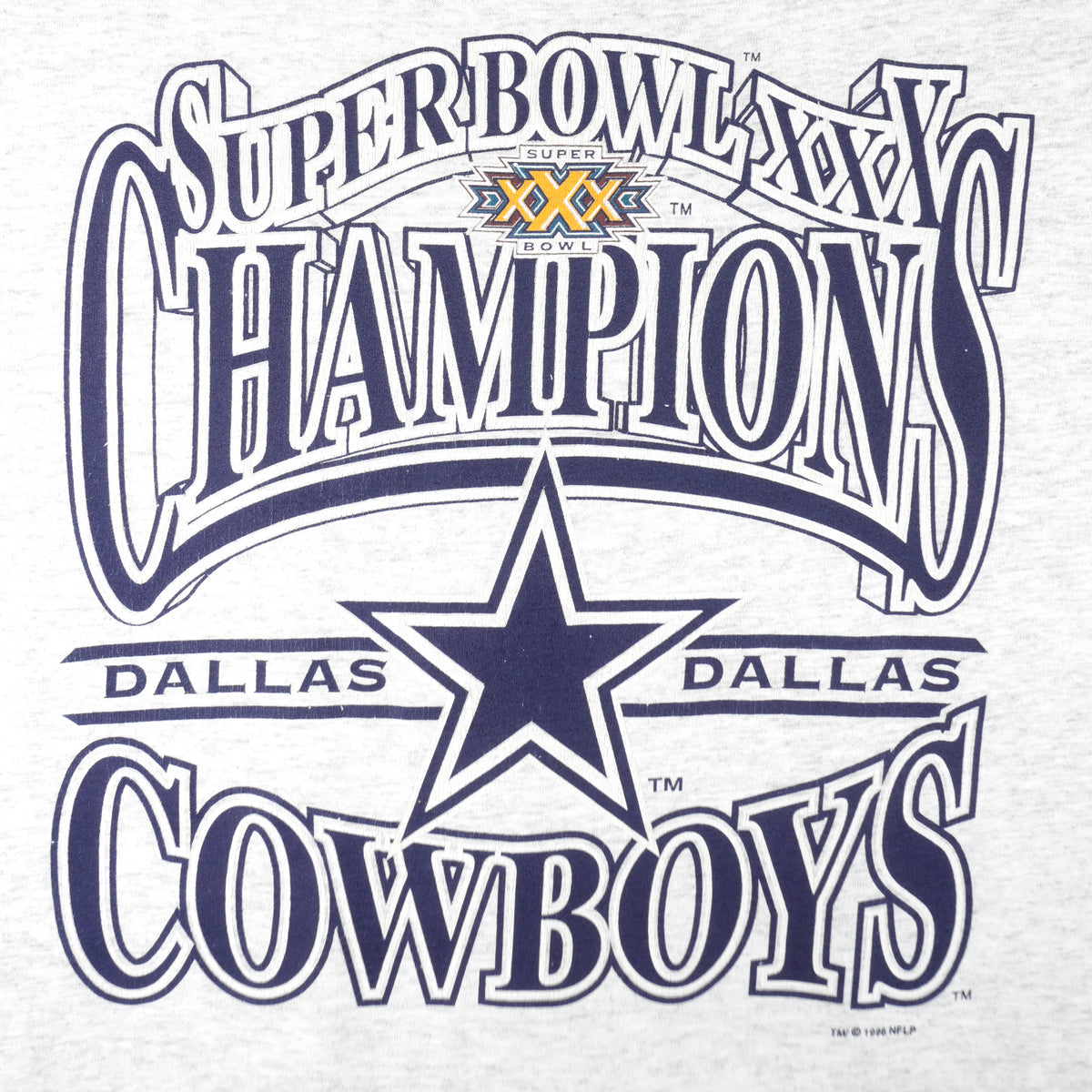 NFL (Logo 7) - Dallas Cowboys Super Bowl Champions T-Shirt 1996 Large Vintage Retro Football