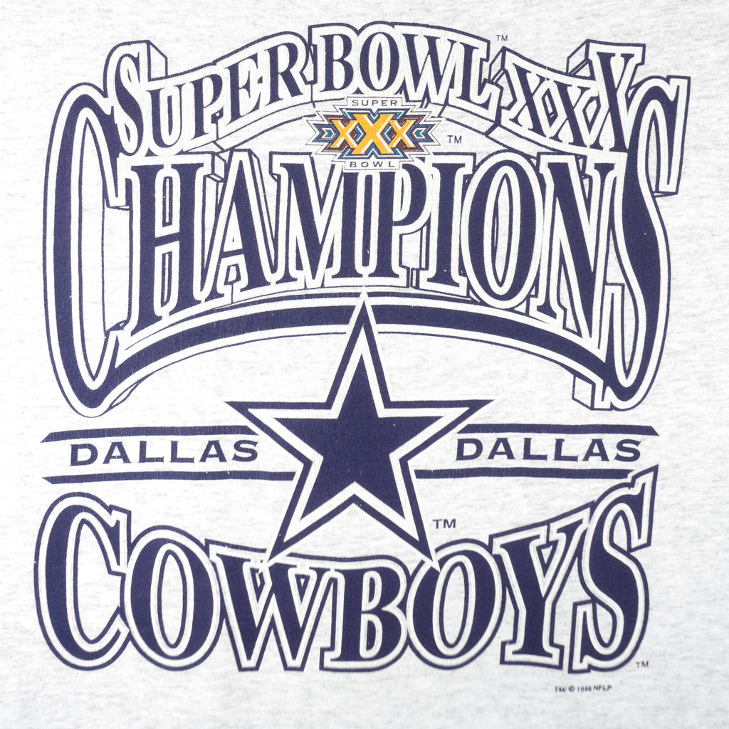 NFL (Logo 7) - Dallas Cowboys Super Bowl Champions T-Shirt 1996 Large Vintage Retro Football