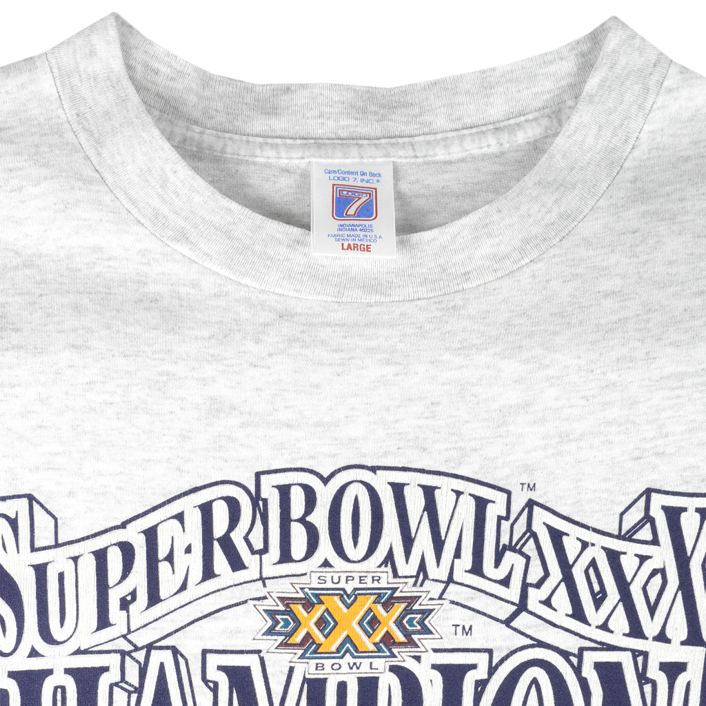 NFL (Logo 7) - Dallas Cowboys Super Bowl Champions T-Shirt 1996 Large Vintage Retro Football
