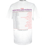 NFL (Nutmeg) - New England Patriots Official Football Schedule T-Shirt 1994 X-Large Vintage Retro Football