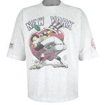 MLB (Campri) - New York Yankees Caricature T-Shirt 1990s Large Vintage Retro Baseball