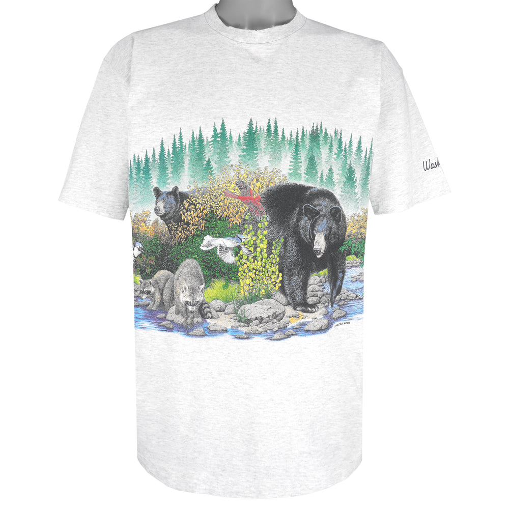 Vintage (Habitat) - Washington Wildlife Single Stitch T-Shirt 1990s Large Vintage Retro