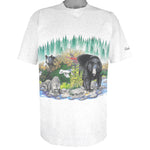 Vintage (Habitat) - Washington Wildlife Bear Raccoon Single Stitch T-Shirt 1990s Large