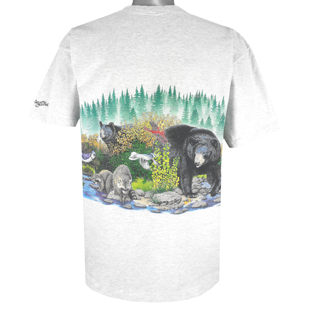 Vintage (Habitat) - Washington Wildlife Single Stitch T-Shirt 1990s Large Vintage Retro