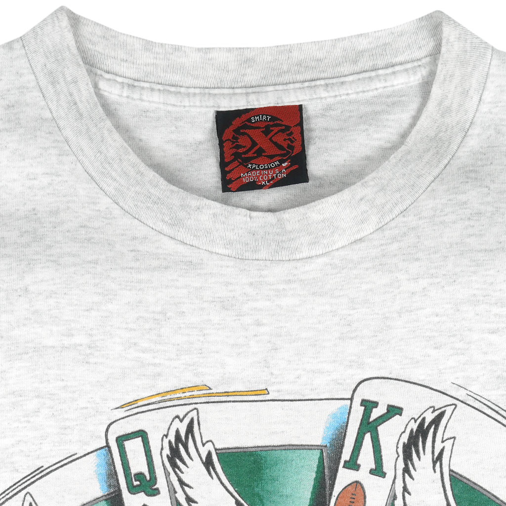NFL (Shirt Xplosion) - Philadelphia Eagles Wild Cards Caricature T-Shirt 1995 X-Large Vintage Retro Football