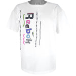 Reebok - White Classic Logo Single Stitch T-Shirt 1990s Large