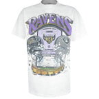 NFL (Oneita) - Super Bowl XXIII Ravens VS Raiders Autographed T-Shirt 1996 Large Vintage Retro Football