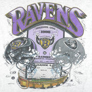 NFL (Oneita) - Super Bowl XXIII Ravens VS Raiders Signatures T-Shirt 1996 Large Vintage Retro Footbal