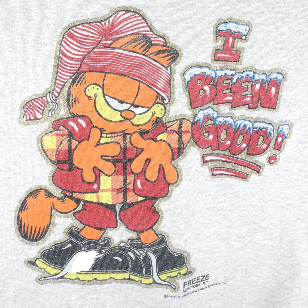 Vintage (Tultex) - Garfield I Been Good Crew Neck Sweatshirt 1990s Large Vintage Retro