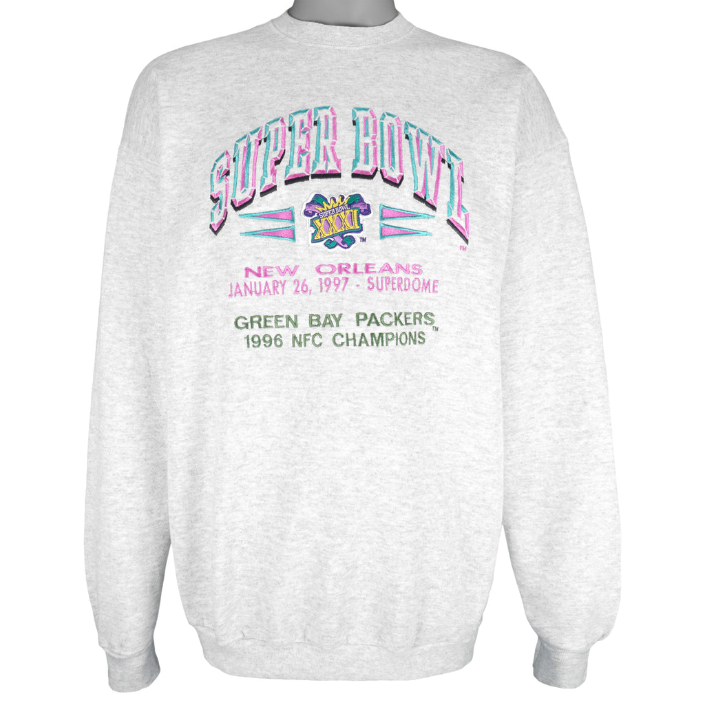 NFL (Logo 7) - Green Bay Packers Super Bowl XXXI Sweatshirt 1997 X-Large Vintage Retro Football