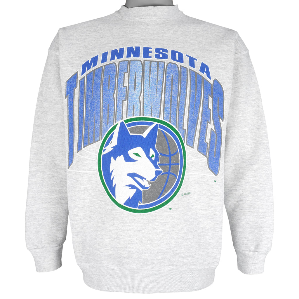 NBA (Jostens) - Minnesota Timberwolves Crew Neck Sweatshirt 1990s Large Vintage Retro Basketball