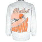 NFL (Salem) - Cleveland Browns Big Logo Crew Neck Sweatshirt 1994 Large Vintage Retro Football