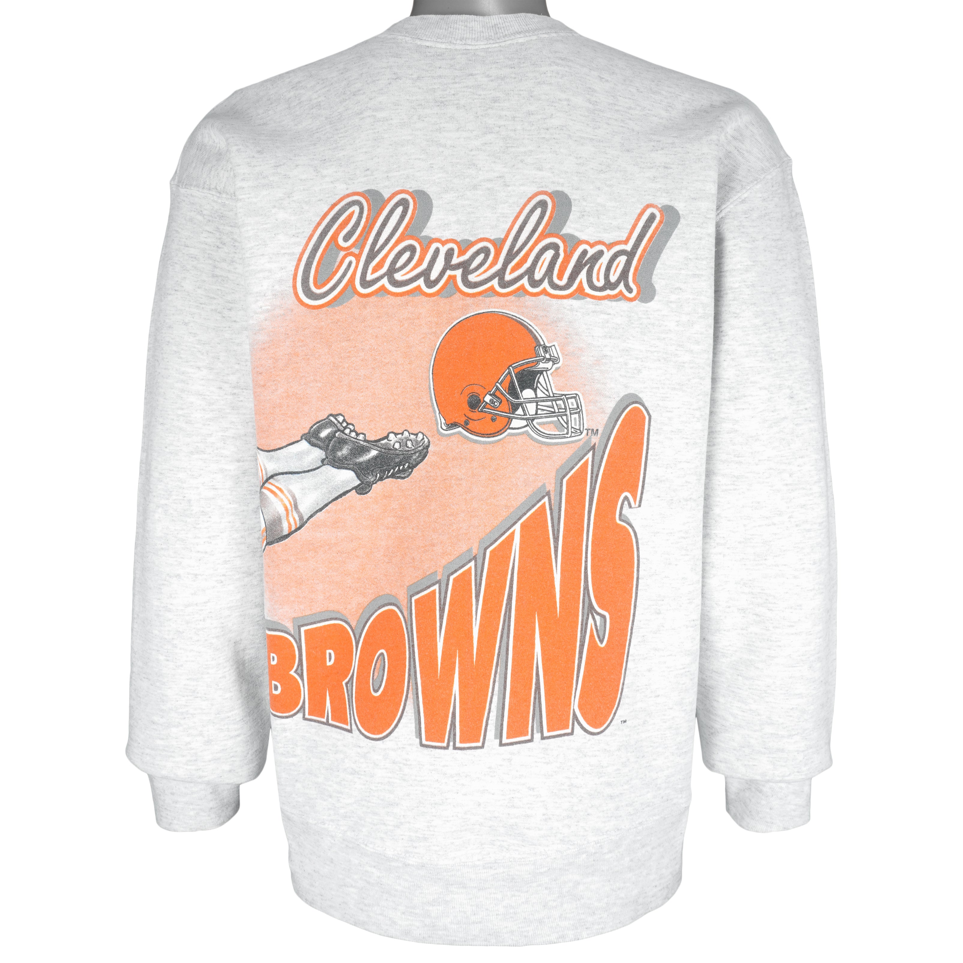 NFL (Salem) - Cleveland Browns Big Logo Crew Neck Sweatshirt 1994 Large Vintage Retro Football