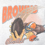 NFL (Salem) - Cleveland Browns Big Logo Crew Neck Sweatshirt 1994 Large Vintage Retro Football