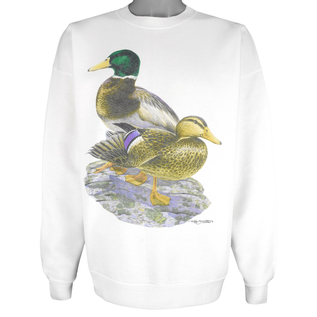 Vintage (Hanes) - Mallard Duck Canada Crew Neck Sweatshirt 1990s X-Large Vintage Retro