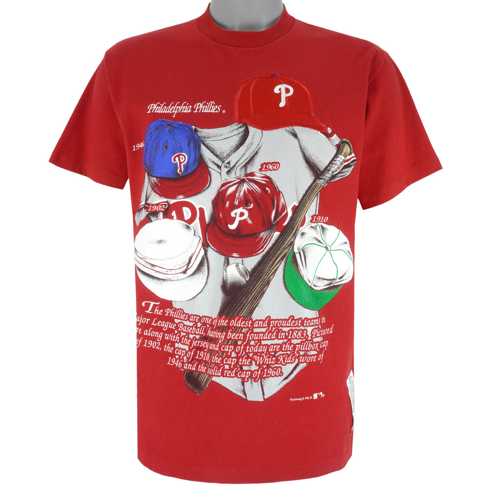Vintage MLB (Nutmeg) - Philadelphia Phillies Embroidered T-Shirt 1990s Medium Baseball