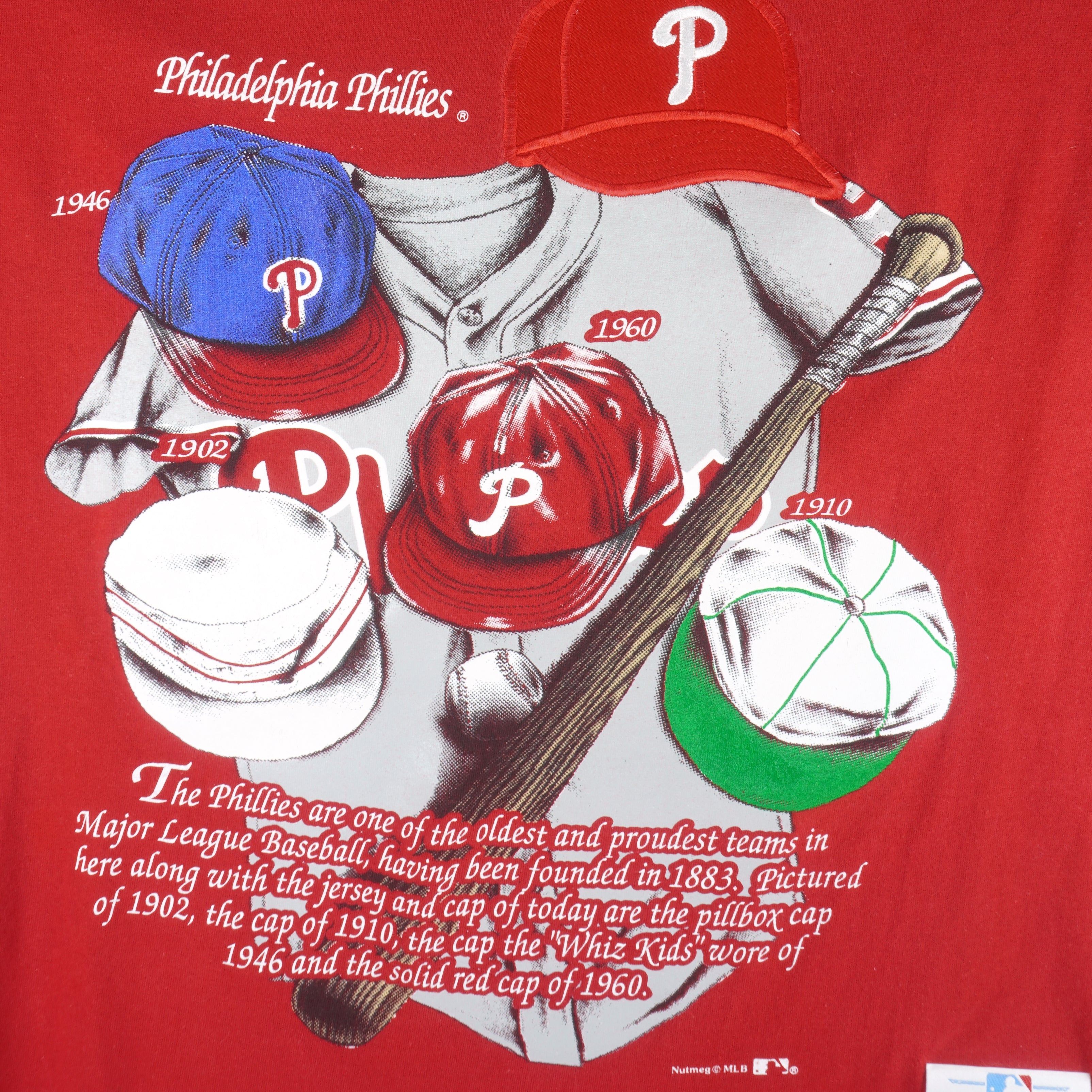 Vintage MLB (Nutmeg) - Philadelphia Phillies Embroidered T-Shirt 1990s Medium Baseball
