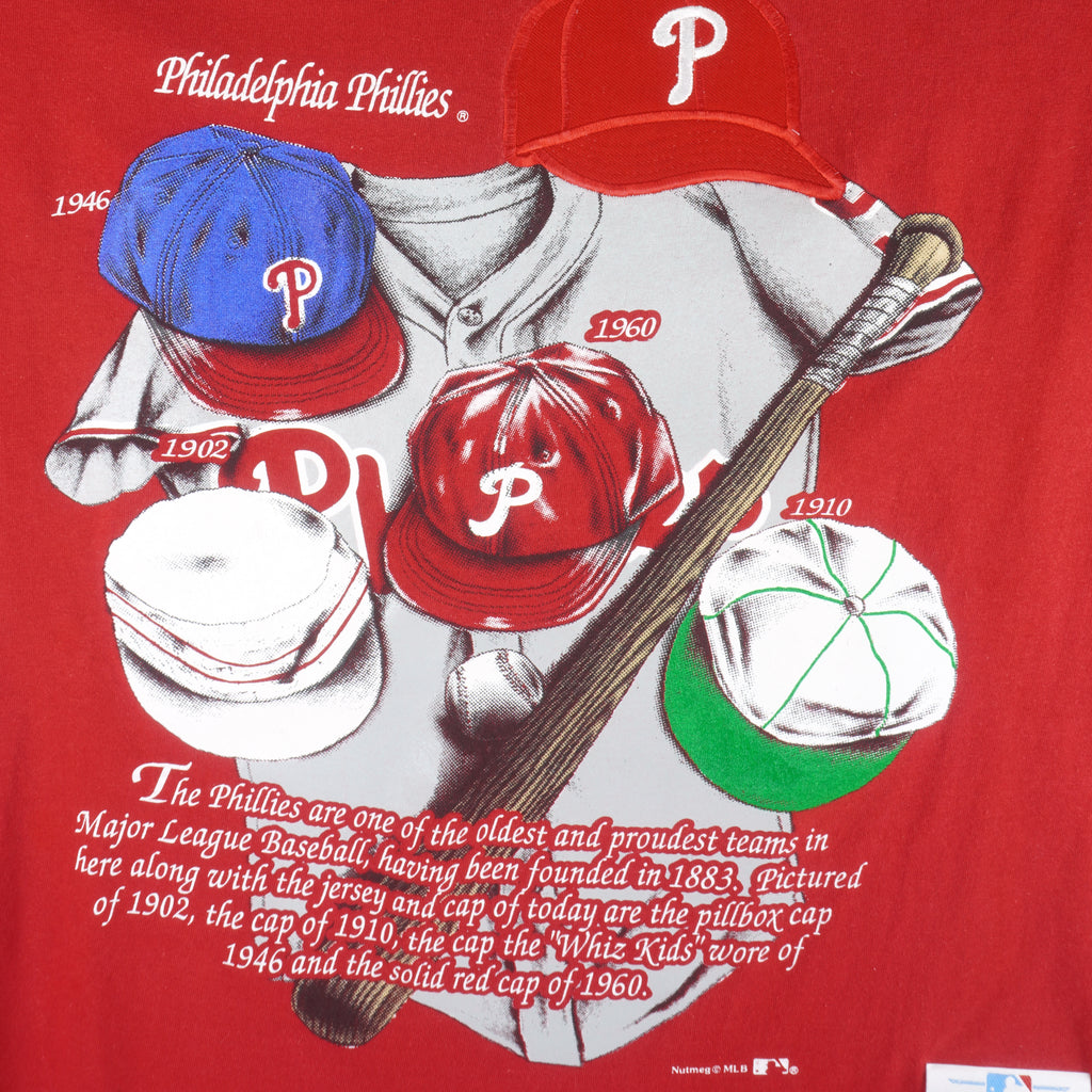 Vintage MLB (Nutmeg) - Philadelphia Phillies Embroidered T-Shirt 1990s Medium Baseball