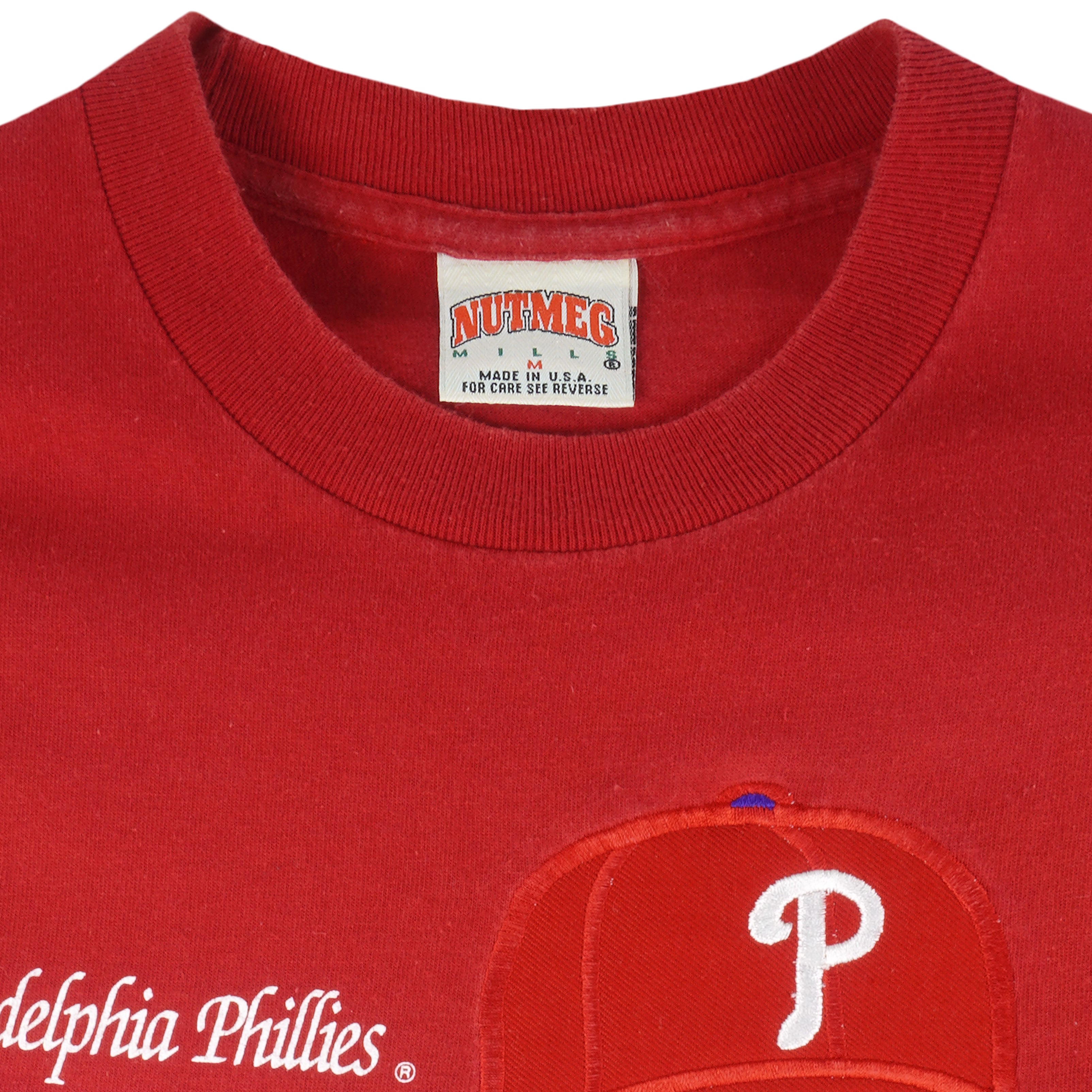 Vintage MLB (Nutmeg) - Philadelphia Phillies Embroidered T-Shirt 1990s Medium Baseball
