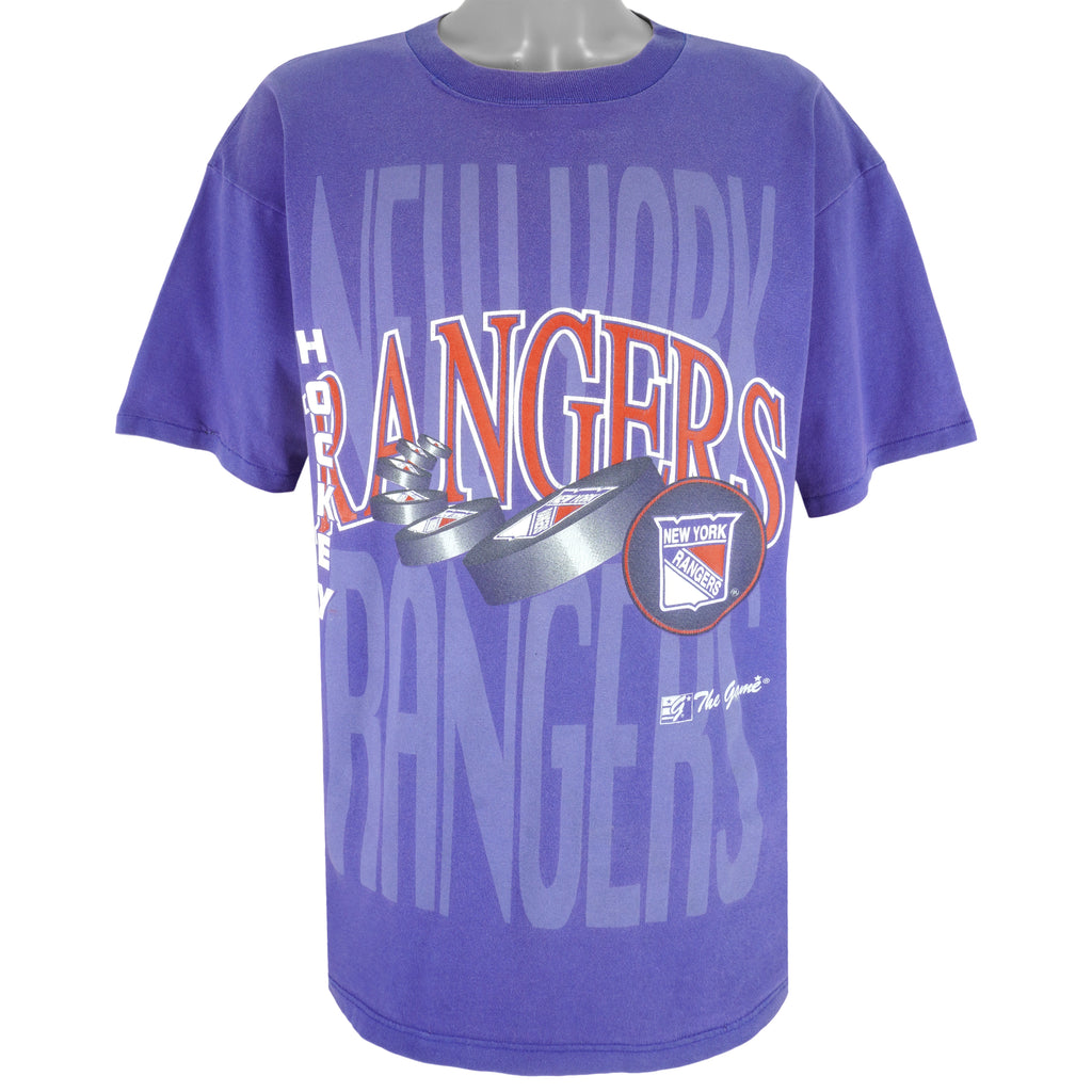 NHL (The Game) - New York Rangers Hockey Single Stitch T-Shirt 1990s X-Large Vintage Retro Hockey
