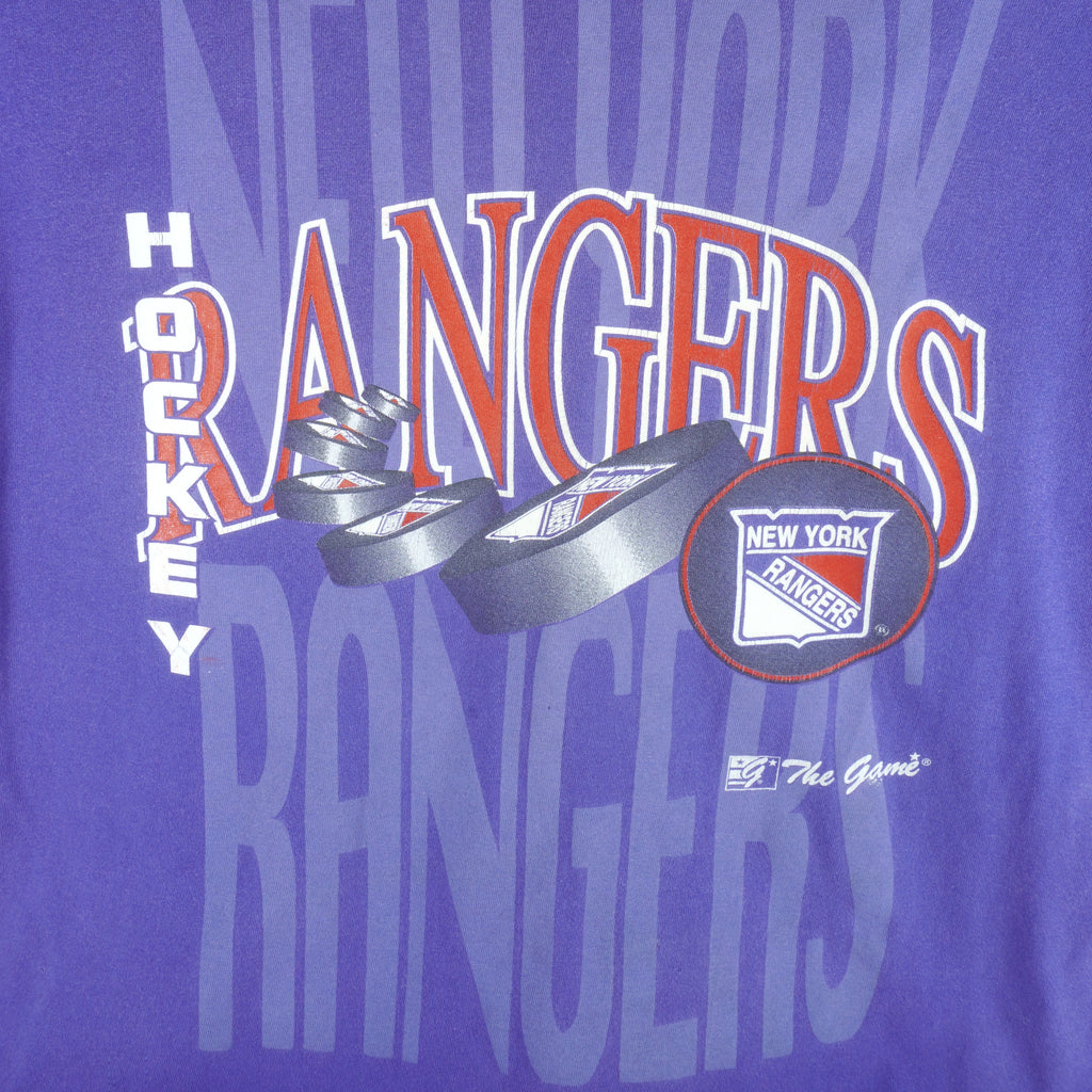 NHL (The Game) - New York Rangers Hockey Single Stitch T-Shirt 1990s X-Large Vintage Retro Hockey