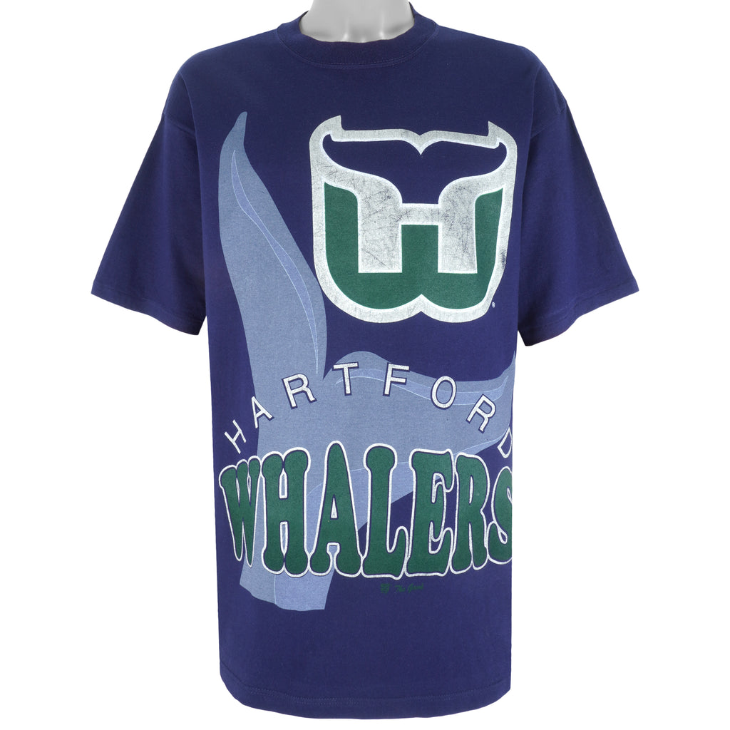 NHL (The Game) - Hartford Whalers Spell-Out T-Shirt 1990s X-Large Vintage Retro Hockey