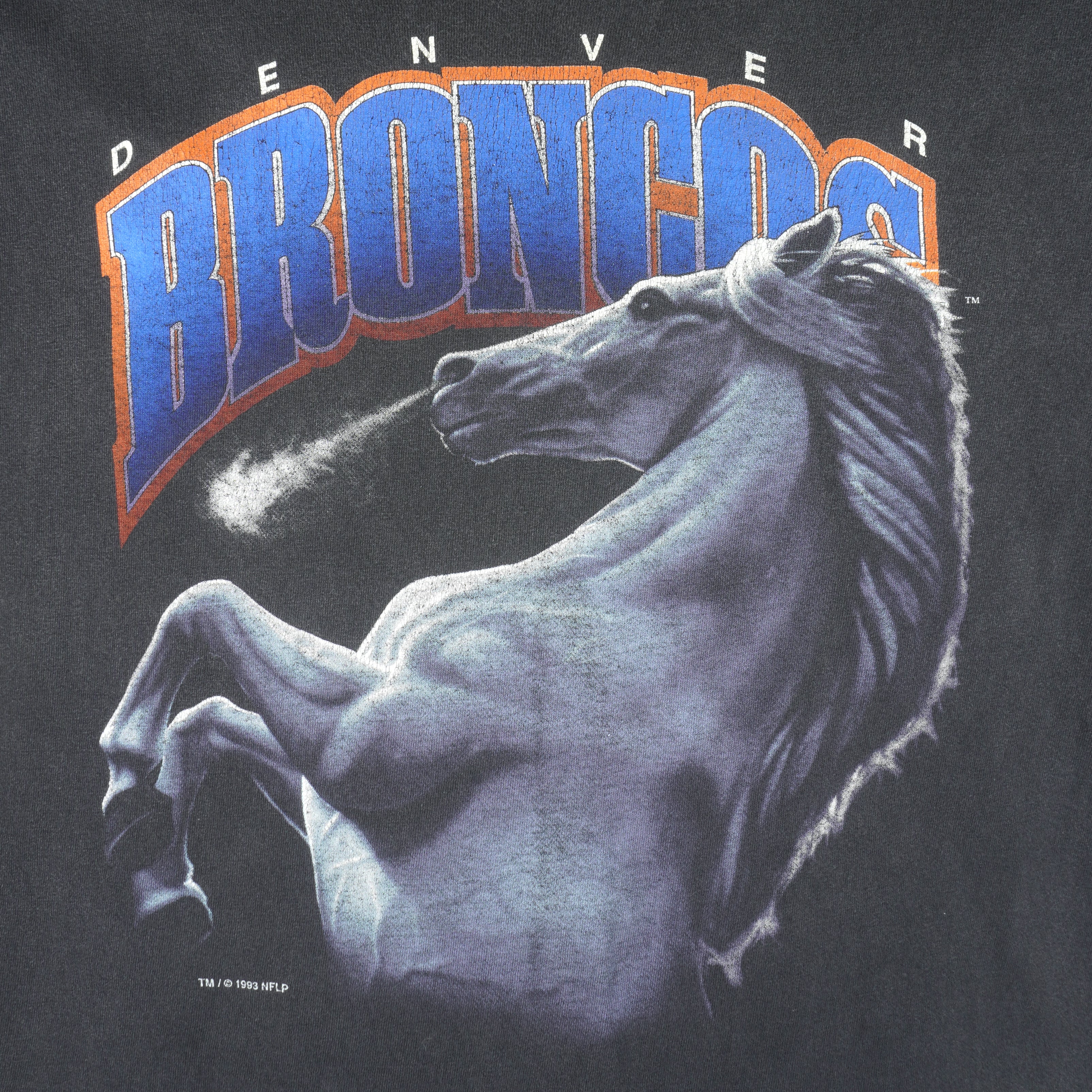 NFL (Salem) - Denver Broncos Big Logo T-Shirt 1993 X-Large Vintage Retro Football